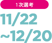 1次選考 11/22~12/20