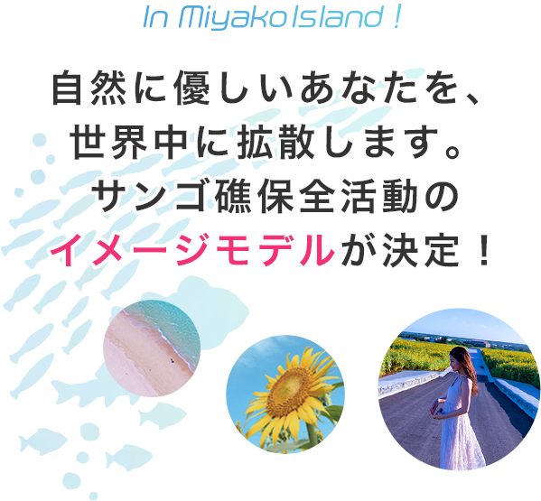 自然に優しいあなたを、世界中に拡散します。サンゴ礁保全活動のイメージモデルが決定!
